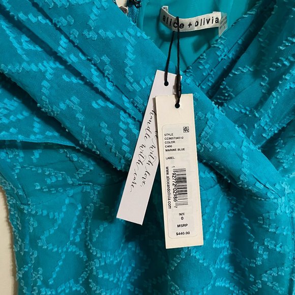 NWT Alice & Olivia Marine Blue Dress - Picture 3 of 8